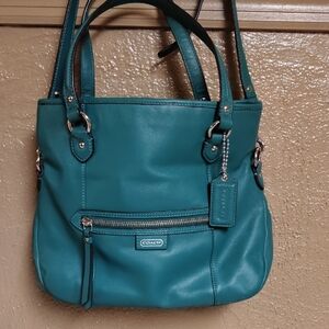 Coach Turquoise Leather Shoulder Bag